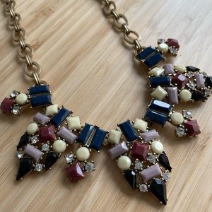 J. Crew Black, Purple, Navy White Necklace